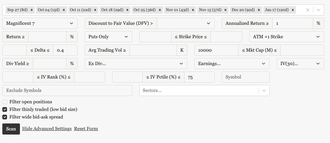 Options Wheel Strategy Screener IV